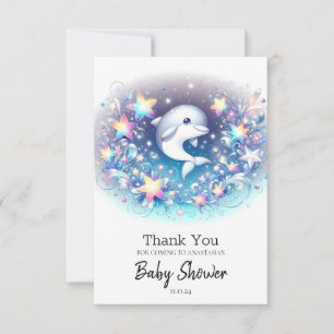 Carte De Remerciements Baby shower Dolphin moderne amusant