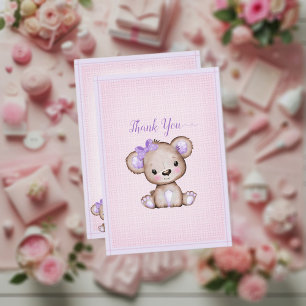 Carte De Remerciements Baby shower d'ours Brown mou