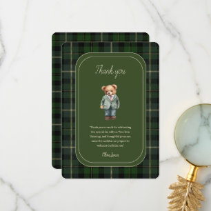 Carte De Remerciements Baby shower d'ours en peluche de luxe