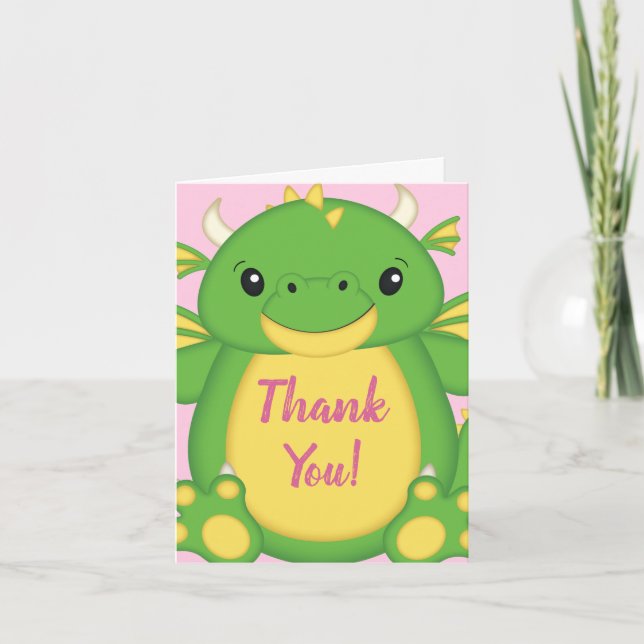 Carte De Remerciements Baby shower Dragon (Devant)