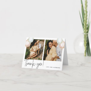 Carte De Remerciements Baby shower du ballon de révélation de genre