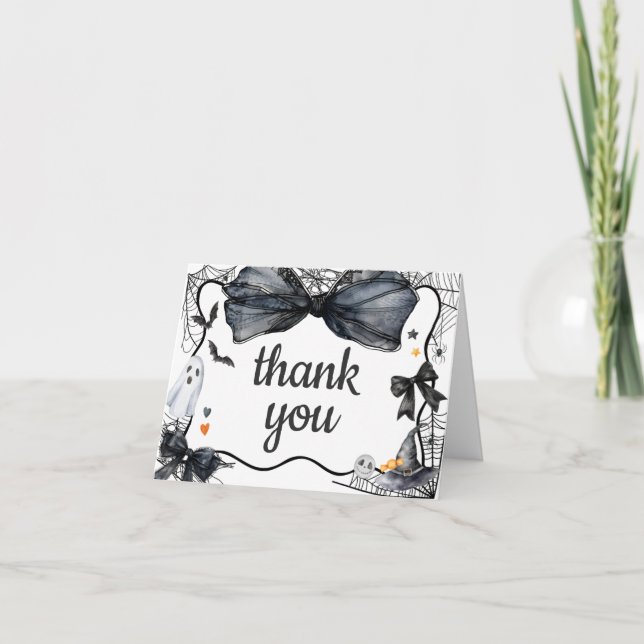 Carte De Remerciements Baby shower éffrayant Little Boo (Devant)