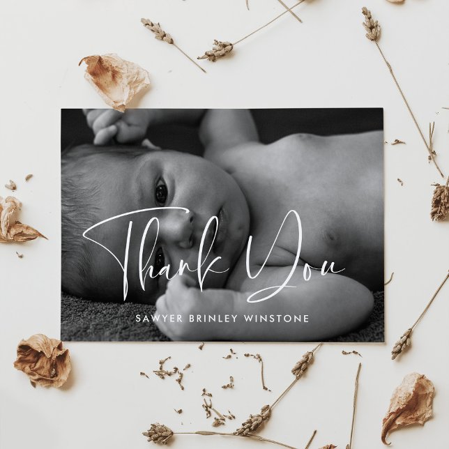 Carte De Remerciements Baby shower élégant et moderne (Créateur téléchargé)