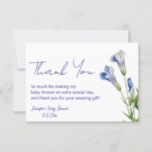 Baby-Shower Élégant Fleurs Bleu Poussiéreux Aquare