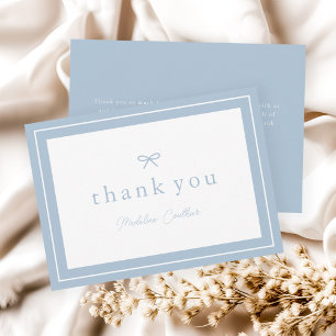 Carte De Remerciements Baby-Shower Élégant Simple Bleu Poussiéreux pour G