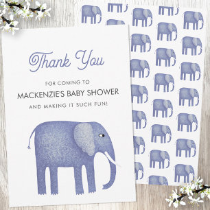 Carte de remerciements Baby shower éléphant