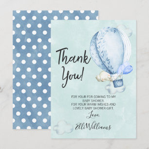Carte de remerciements Baby shower éléphant vers l