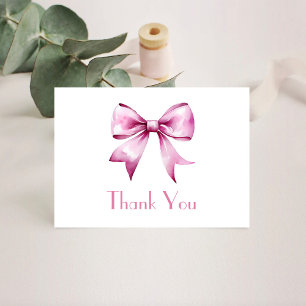 Carte De Remerciements Baby shower en ruban rose