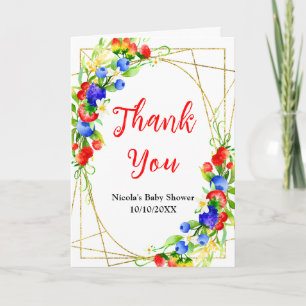 Carte De Remerciements Baby Shower Été aux Fruits Rouges Mixtes