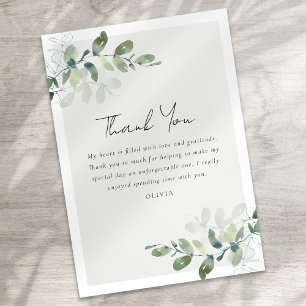 Carte De Remerciements Baby Shower Eucalyptus
