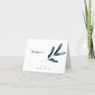 Carte De Remerciements Baby shower Eucalyptus vert forêt