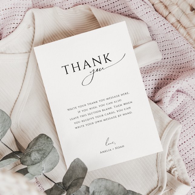 Carte De Remerciements Baby Shower Fantaisiste Genre Neutre à Plat Vertic (Créateur téléchargé)