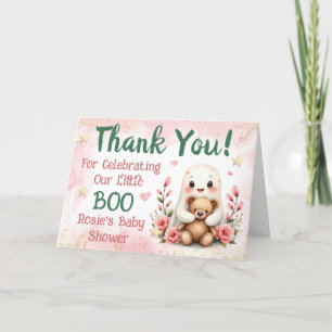 Carte De Remerciements Baby shower Fille Fantôme mignonne Nom personnalis