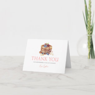 Carte De Remerciements Baby Shower Fille Gingham Rose Pains & Pacifiers
