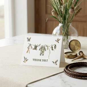 Carte De Remerciements Baby-Shower Fille ou Garçon Chasse