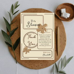 Carte De Remerciements Baby Shower Fleur de Style Minimaliste