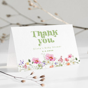 carte de remerciements baby shower fleur sauvage
