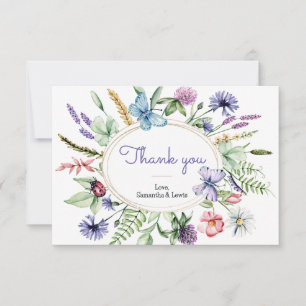 Carte De Remerciements Baby shower fleur sauvage