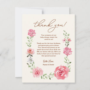 Carte De Remerciements Baby shower fleur sauvage Baby In Bloom