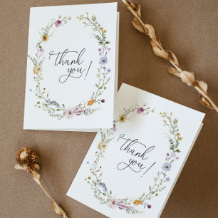 Carte De Remerciements Baby shower Fleur sauvage Boho