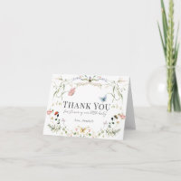 Baby shower fleur sauvage d'aquarelle de papillon