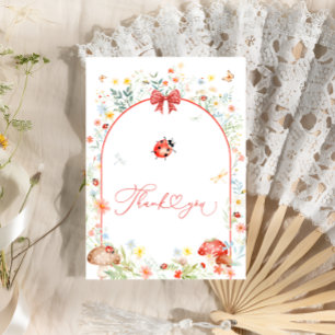 Carte De Remerciements Baby shower Fleur sauvage Little Love Bug
