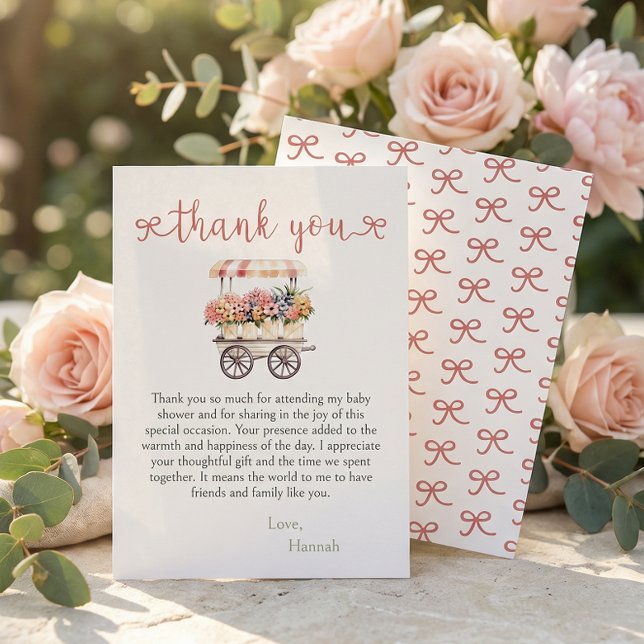 Carte De Remerciements Baby Shower 'Fleurs de Saison' (Créateur téléchargé)