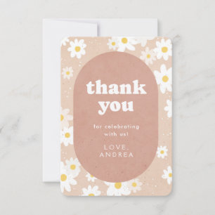 Carte De Remerciements Baby-Shower Fleurs Rétro Neutres
