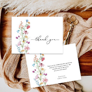 Carte De Remerciements Baby Shower Fleurs Sauvages en Fleur