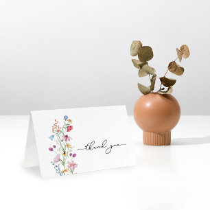 Carte De Remerciements Baby Shower Fleurs Sauvages en Fleur