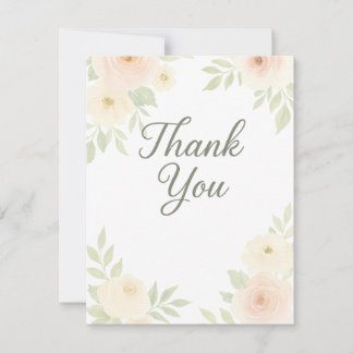 Carte de remerciements Baby shower floral aquarell