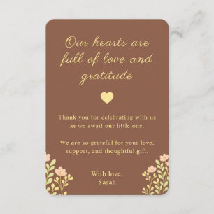Carte De Remerciements Baby Shower Floral Boho Soleil