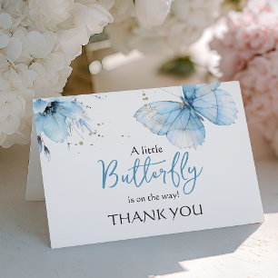 Carte De Remerciements Baby Shower Floral Papillon Sauvage Garçon