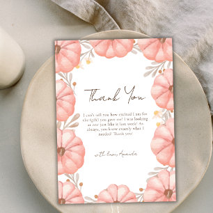 Carte De Remerciements Baby shower Floral Petit Citrouille