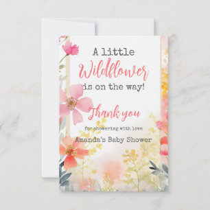 Carte De Remerciements Baby shower Floral Petit Fleur sauvage Fleur de Pê