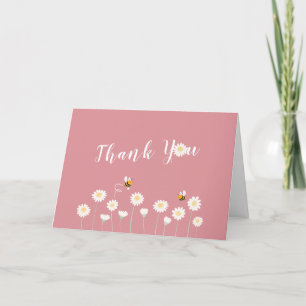 Carte De Remerciements Baby shower floral rose pâle