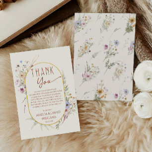 Carte De Remerciements Baby Shower Floral Terracotta Rustique 