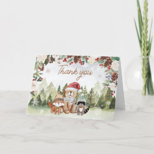 Carte De Remerciements Baby shower forestier d'hiver