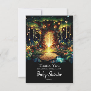 Carte De Remerciements Baby shower Forêt Enchantée Majestueux