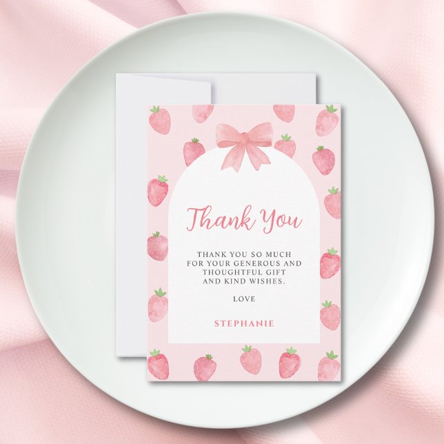 Carte De Remerciements Baby Shower Fraise (Créateur téléchargé)