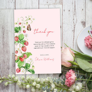 Carte De Remerciements Baby Shower Fraise