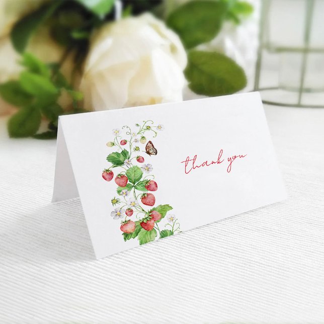 Carte de remerciements Baby shower fraise (Créateur téléchargé)
