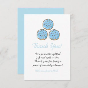 Carte De Remerciements Baby shower Garçon bleu mignon