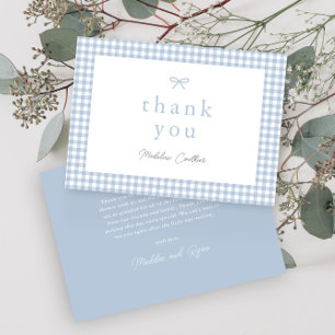 Carte De Remerciements Baby Shower Garçon Élégant Simple Bleu Poussiéreux