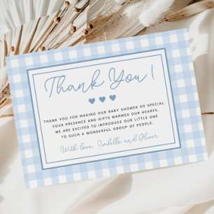 Carte de remerciements Baby shower garçon En vich
