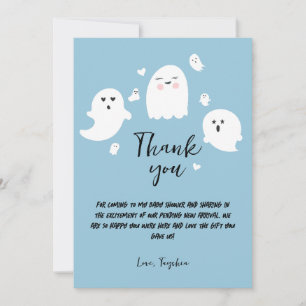 Carte De Remerciements Baby shower garçon Halloween Ghosts mignonne