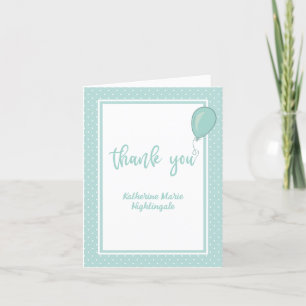 Carte De Remerciements Baby shower Genre Neutre Photo Pastel Green