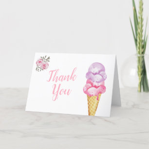 Carte De Remerciements Baby Shower Glace de Mariée