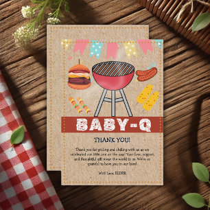 Carte De Remerciements Baby shower Grill pour bébé