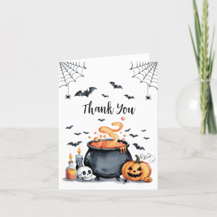 Carte De Remerciements Baby shower Halloween Éffrayant Cauldron tendance